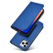 Magnet Card Case elegantní knížkové pouzdro s venkovní kapsou na iPhone 12 Pro MAX 6.7" Blue