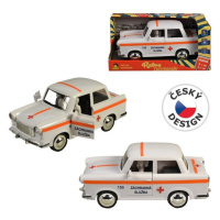 MADE - Auto ambulance retro na setrvačník, 6 x 17 x 8 cm, bílé