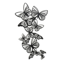Dekorace na zeď kovová motýli černá 71,5cm