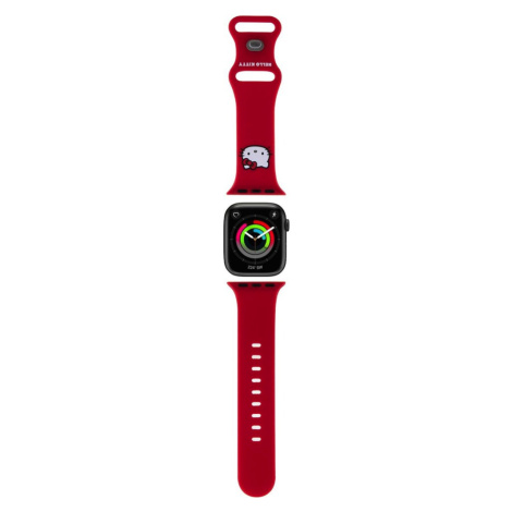 Hello Kitty Liquid Silicone Kitty Head Logo Řemínek pro Apple Watch 38/40/41mm červený