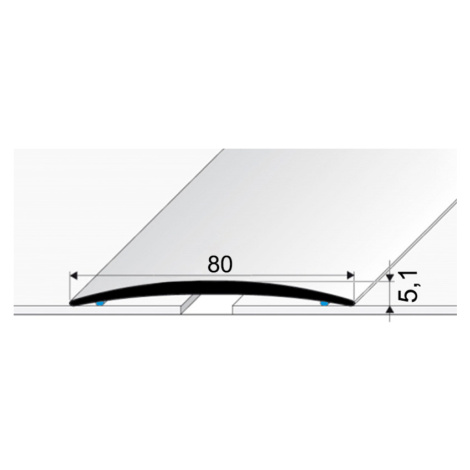 Přechodový profil 80 mm - oblý, délka 270 cm ProfilTeam