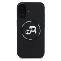 Karl Lagerfeld Liquid Silicone K&CH Heads MagSafe Zadní Kryt pro iPhone 16 Black