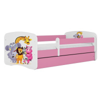 Dětská postel Babydreams+M růžová 70x140 Zoo