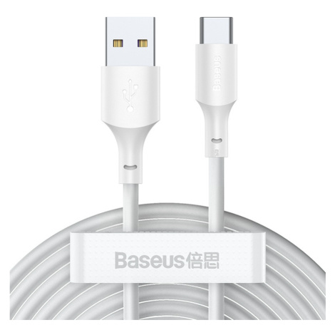 USB datový kabel USB - USB-C Baseus Simple Wisdom 5A 40W 1,5m QC3.0 bílý 2ks v balení