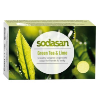 Sodasan Tuhé mýdlo na ruce a tělo Zelený čaj a Limetka 100 g