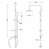 MEXEN/S X62 černá sprchový sloup 798626291-70