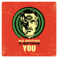 Ilustrace Big Brother is watching you illustration, Man_Half-tube, 40x40 cm