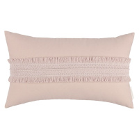 Cotton & Sweets Boho obdélníkový polštář s krajkou pudrově růžová 35×60cm