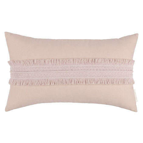 Cotton &amp; Sweets Boho obdélníkový polštář s krajkou pudrově růžová 35×60cm