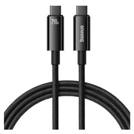 Odolný kabel nylonem opletený USB-C / USB-C 480Mb/s 240W Baseus Tungsten Gold 3m Černý