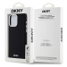 Zadní kryt DKNY Liquid Silicone Silver Metal Logo Magsafe pro Apple iPhone 15 Pro Max, černá