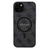 Kryt Guess GUHMS24SG4GFRK S24 S921 black hardcase 4G Collection Leather Metal Logo MagSafe (GUHM