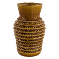 Váza válec úzké hrdlo keramika hnědá 23cm