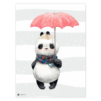 Obrázek Pandy s červeným deštníkem