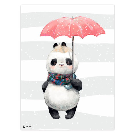 Obrázek Pandy s červeným deštníkem INSPIO