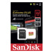 SanDisk MicroSDHC karta 32GB Extreme PLUS (10MB/s, UHS-I V30, Rescue Pro Deluxe) + adaptér