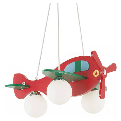 Dětský závěsný lustr Ideal Lux Avion-1 SP3 rosso 136318 červený