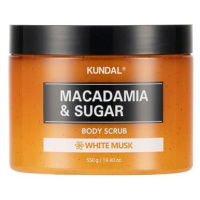 Kundal Macadamia & Sugar Body Scrub - tělový peeling 550 g, White Musk