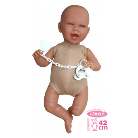 Llorens 740S new born 2 v 1 - realistická panenka miminko se zvuky a měkkým látkovým tělem - 42 