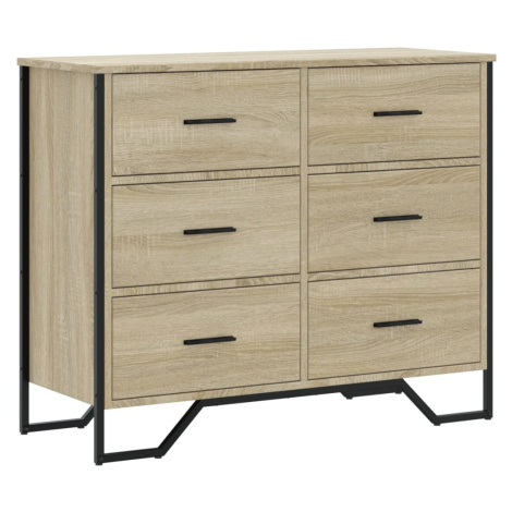 vidaXL Komoda dub sonoma 91 x 35,5 x 74,5 cm kompozitní dřevo