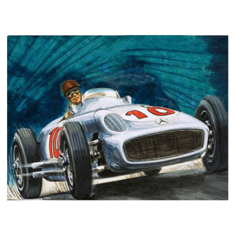 Fotografie Juan Manuel Fangio driving a Mercedes-Benz, English School,, 40 × 30 cm