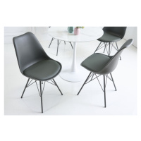 Estila Designová šedá jídelní židle Scandinavia s čalouněním z eko-kůže 85 cm