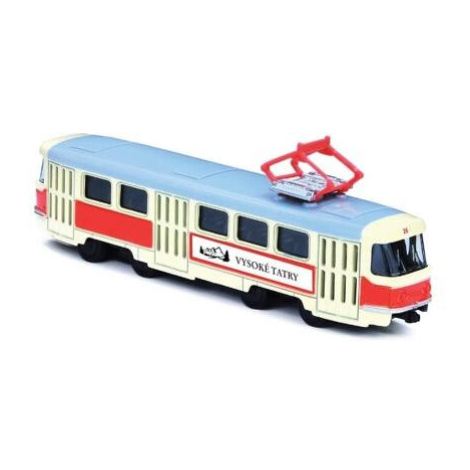 KOVOVÁ RETRO TRAMVAJ 16 CM VYSOKÉ TATRY