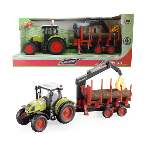 Farm service - Traktor s přívěsem pro přepravu dřeva 1:16 Sparkys