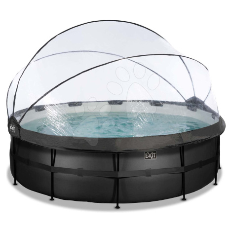 Bazén s krytem a pískovou filtrací Black Leather pool Exit Toys kruhový ocelová konstrukce 450*1