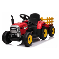 Mamido Elektrický traktor s vlečkou T2 červený 12V7Ah EVA kola