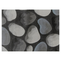 Koberec, hnědá / šedá / vzor kameny, 133x190, Menga