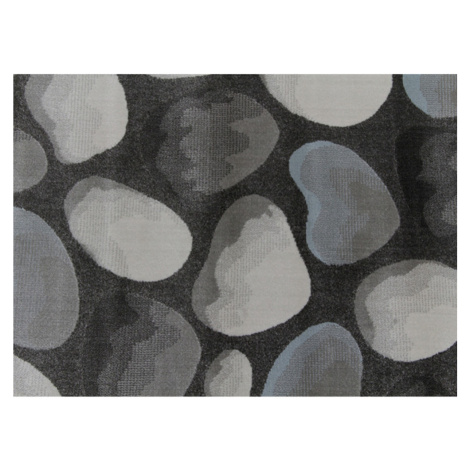 Koberec, hnědá / šedá / vzor kameny, 133x190, Menga Tempo Kondela