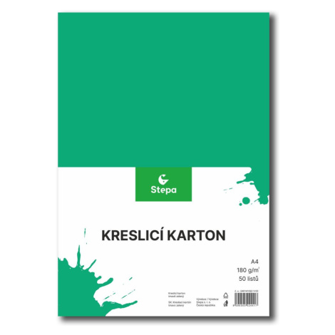 Kreslicí karton barevný A4 - 180g - 50 ks - tmavě zelený