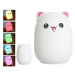 Silikonová LED dětská noční lampička KITTY 12,5 cm bílá