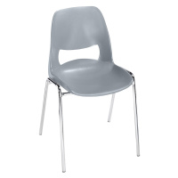 Skořepinová židle z polypropylenu, bez čalounění, šedá, bal.j. 2 ks
