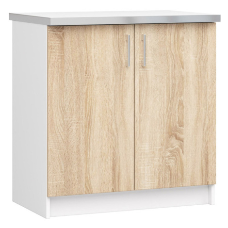 Spodní kuchyňská skříňka s deskou LIMA S80 bílá / dub sonoma