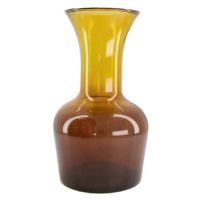 Váza atyp kulatá úzké hrdlo sklo recyklované jantarová 33cm