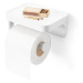 Držák na toaletní papír s poličkou Umbra FLEX ADHESIVE - bílý