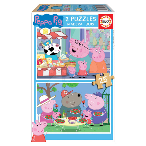 Dřevěné puzzle Peppa Pig Educa 2 x 25 dílků od 4 let