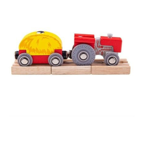 Bigjigs Rail Červený traktor s valníkem