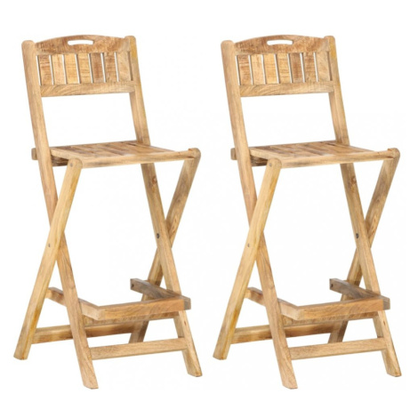 Skládací zahradní barové židle 2 ks mangovníkové dřevo Dekorhome,Skládací zahradní barové židle  vidaXL