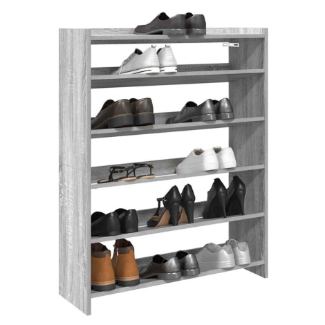 vidaXL Botník šedý sonoma 80x25x100 cm kompozitní dřevo