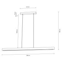 Envostar Závěsná lampa Envostar Lineo LED tmavá borovice 118cm