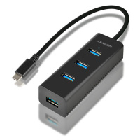 AXAGON HUE-S2C, 4x USB 3.0 CHARGING hub, micro USB nap. konektor, kabel USB-C 40cm