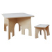 Myminihome Dětský stůl RONDO + stolička bez opěrátka Zvolte barvu: Béžová, Zvolte variantu: Se d