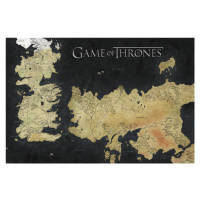 Umělecký tisk Game of Thrones - Westeros Map, 40 × 26.7 cm