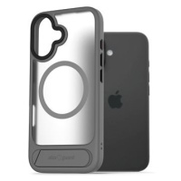 AlzaGuard Matte Case with Stand Compatible with MagSafe for iPhone 16 šedý