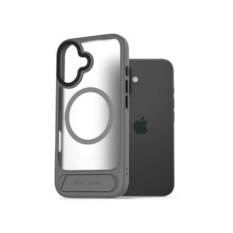 AlzaGuard Matte Case with Stand Compatible with MagSafe for iPhone 16 šedý