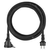 Venkovní prodlužovací kabel 5 m / 1 zásuvka / černý / guma-neopren / 230 V / 1,5 mm2