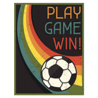 Ilustrace Play Game Win! Retro poster in flat design style., incomible, (30 x 40 cm)